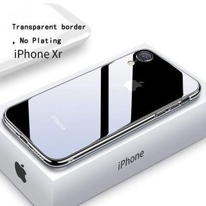OTAO Ultra Thin Transparent Phone Case For iPhone XS MAX XR X 8 7 6 6s Plus Plating Soft TPU Silicone Full Cover Shockproof Caqa