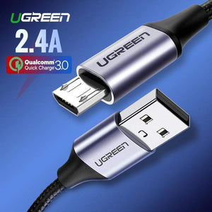 Oiko Store  Ugreen Micro USB Cable 2.4A Nylon Fast Charge USB Data Cable for Samsung Xiaomi LG Tablet Android Mobile Phone USB Charging Cord