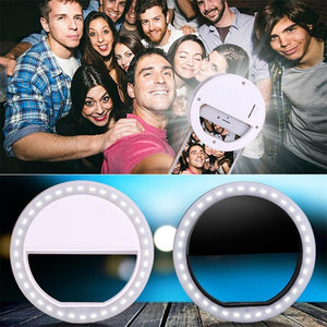 Universal Selfie LED Ring Flash Light Portable Mobile Phone 36 LEDS Selfie Lamp Luminous Ring Clip For iPhone 8 7 6 Plus Samsung