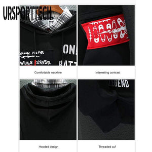 URSPORTTECH Brand New Men Hoodies Sweatshirts Men Letter Print Long Sleeve Hoodie Hip Hop Streetwear Clothing Plus Size M-4XL