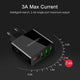 USAMS 3 Port USB Phone Charger LED Display EU Plug Total Max 3A Smart Fast Charger Mobile Wall Charger for iPhone iPad Samsung