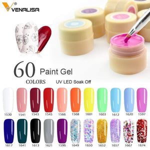 VENALISA Starry Painting Gel 180 Colors 5ml CANNI Pure Color Varnish Nail Art Salon Soak Off UV LED Nail Art Design Drawing Gel