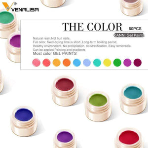 Oiko Store  Venalisa UV Gel New 2019 Nail Art Tips Design Manicure 60 Color UV LED Soak Off DIY Paint Gel Ink UV Gel Nail Polishes Lacquer