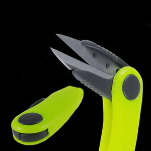 Oiko Store  WALK FISH Shrimp-Shaped Stainless Steel Fish Use Scissors Accessories Folding Fishing Line Cut Clipper Fishing Scissor Tackle (Green)