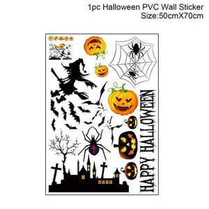 Oiko Store  wall sticker 03 Huiran 2019 Halloween Pumpkin Decoration For Home Haloween Spider Web Party Supplies Halloween Accessories Hallowen Wall Sticker