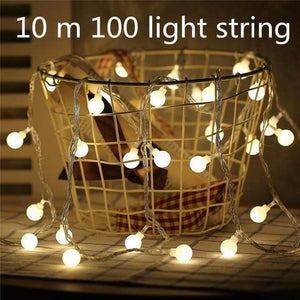Oiko Store  warm white 3 / 220v EU PLUG Christmas Decorations for Home Lights Outdoor Led String Warm White Kerst 12 Lamp