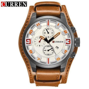 Oiko Store watch Brown White Men's Watch CURREN 8225
