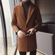 Winter Long Wool Coat Man Brown Warm Man Coat Korean Slim Fit Long Jacket Men Trend Brown Black Coat Men Casaco Masculino