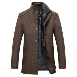 Winter Warm Wool Coat Men Thick Overcoats Topcoat Mens Single Breasted Coats And Jackets With Adjustable Vest Men's Coat