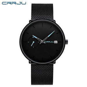 Oiko Store  wristwatch blue CRRJU Men and Women Fashion Slim Watch