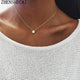 Oiko Store  x51 Tiny Heart Necklace for Women SHORT Chain Heart star Pendant Necklace Gift Ethnic Bohemian Choker Necklace drop shipping A64