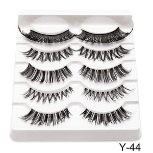 Oiko Store  Y44 SEXYSHEEP 5Pairs 3D Mink Hair False Eyelashes Natural/Thick Long Eye Lashes Wispy Makeup Beauty Extension Tools
