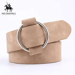 NO.ONEPAUL female deduction side gold buckle jeans wild belts for women fashion students simple New Circle Pin Buckles Belt