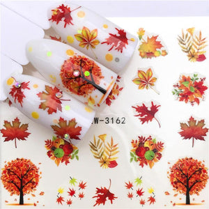 YWK 1 PC Halloween Nail Sticker Water Self Adhesive Nail Art Tattoo Big Lips/palms Decals for DIY Decor Wraps
