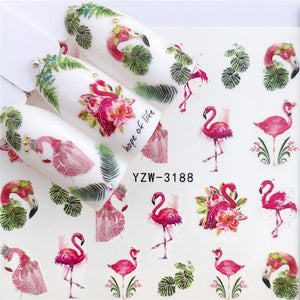 Oiko Store  YZW-3188 YZWLE Flower Series  Nail Art Water Transfer Stickers Full Wraps Deer/Lavender Nail Tips DIY