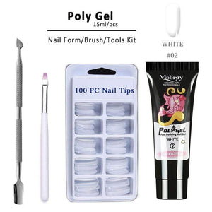 4pcs/kit Poly Gel Set LED Clear UV Gel Varnish Nail Polish Art Kit Quick Building For Nails Extensions Hard Gel Polygel Nail Kit