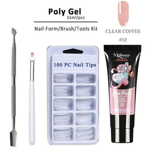 4pcs/kit Poly Gel Set LED Clear UV Gel Varnish Nail Polish Art Kit Quick Building For Nails Extensions Hard Gel Polygel Nail Kit